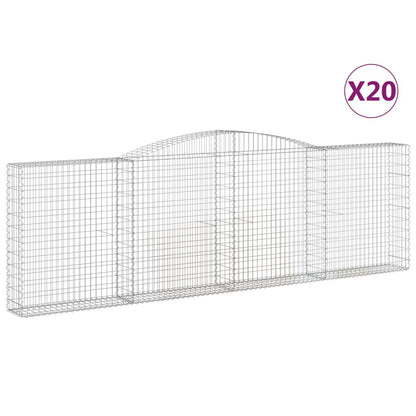 Gabionkurver buede 20 stk 400x30x120/140 cm galvanisert jern