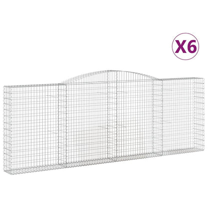 Gabionkurver buede 6 stk 400x30x140/160 cm galvanisert jern