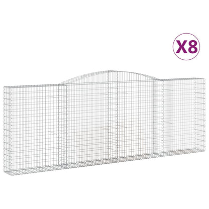 Gabionkurver buede 8 stk 400x30x140/160 cm galvanisert jern