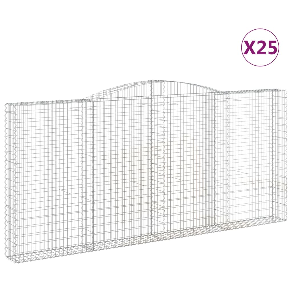 Gabionkurver buede 25 stk 400x30x180/200 cm galvanisert jern