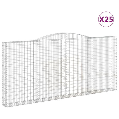 Gabionkurver buede 25 stk 400x30x180/200 cm galvanisert jern
