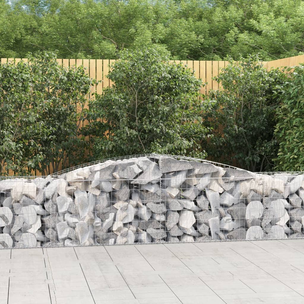 Gabionkurver buede 6 stk 400x50x60/80 cm galvanisert jern