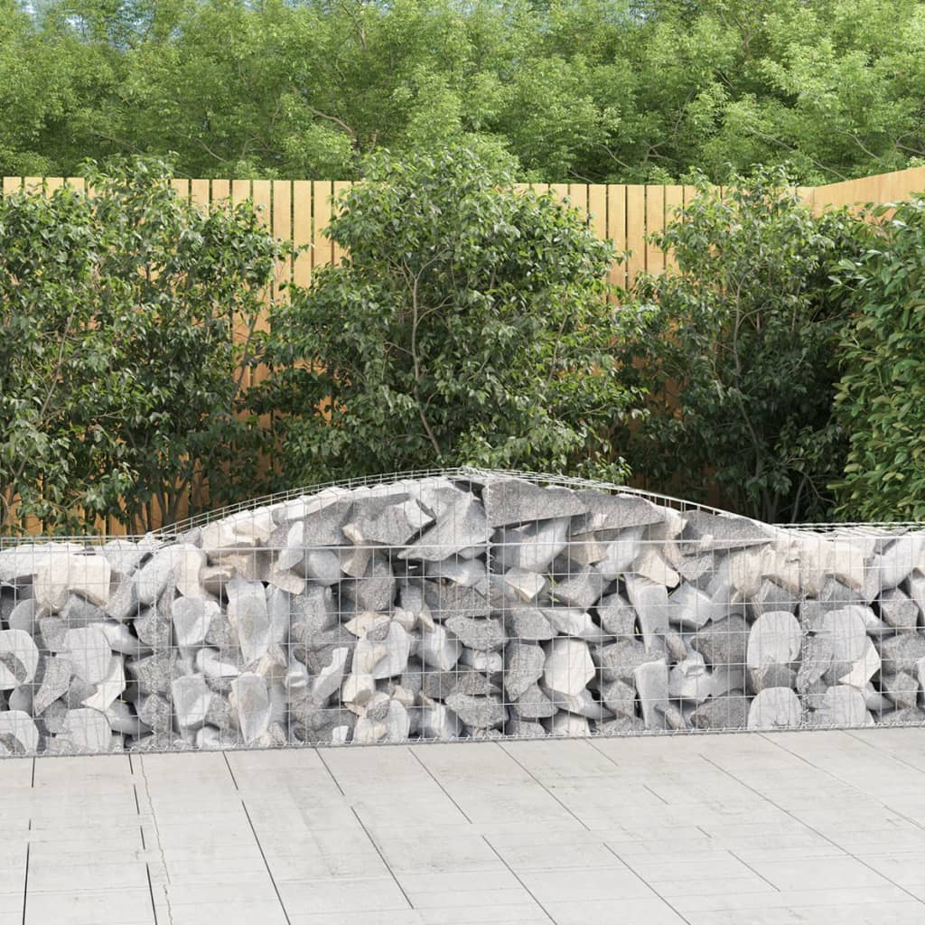 Gabionkurver buede 9 stk 400x50x60/80 cm galvanisert jern