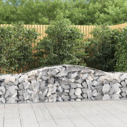 Gabionkurver buede 9 stk 400x50x60/80 cm galvanisert jern