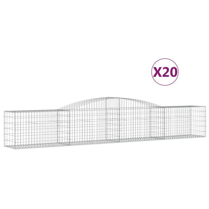 Gabionkurver buede 20 stk 400x50x60/80 cm galvanisert jern