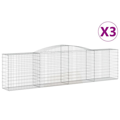Gabionkurver buede 3 stk 400x50x100/120 cm galvanisert jern