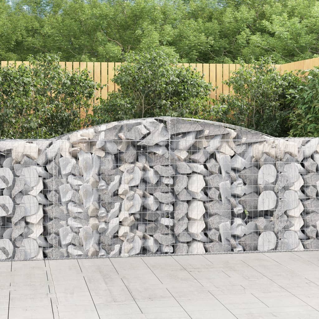 Gabionkurver buede 3 stk 400x50x100/120 cm galvanisert jern