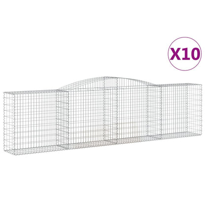 Gabionkurver buede 10 stk 400x50x100/120 cm galvanisert jern
