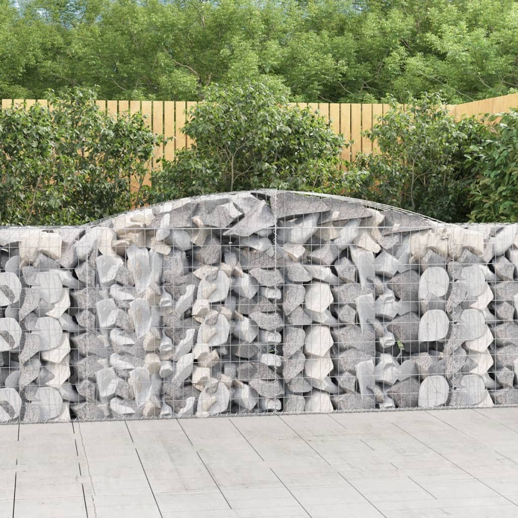 Gabionkurver buede 10 stk 400x50x100/120 cm galvanisert jern