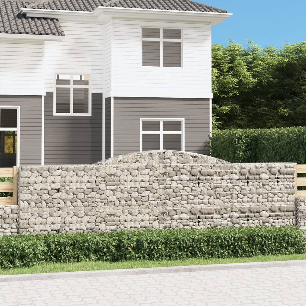 Gabionkurver buede 3 stk 400x50x120/140 cm galvanisert jern