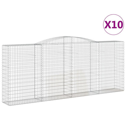 Gabionkurver buede 10 stk 400x50x160/180 cm galvanisert jern