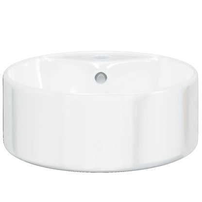 Baderomservant 40x14,5 cm keramikk rund hvit