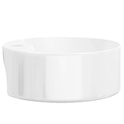 Baderomservant 40x14,5 cm keramikk rund hvit