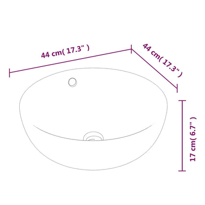 Baderomsvask 44x17 cm keramikk rund Hvit
