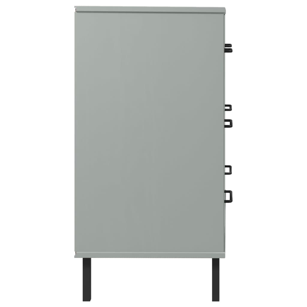 Kommode Grå med 3 skuffer Grå 77x40x79,5 cm heltre OSLO