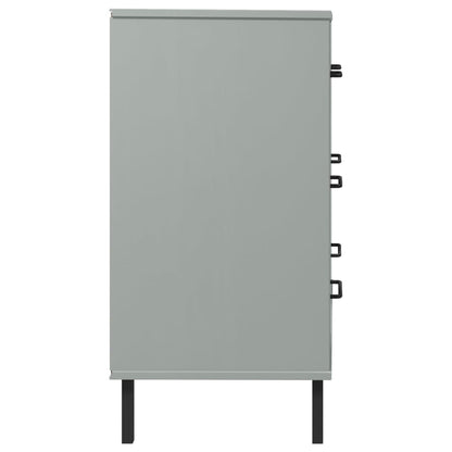 Kommode Grå med 3 skuffer Grå 77x40x79,5 cm heltre OSLO