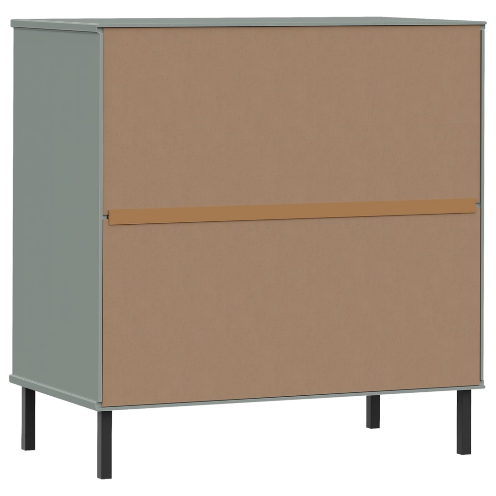 Kommode Grå med 3 skuffer Grå 77x40x79,5 cm heltre OSLO