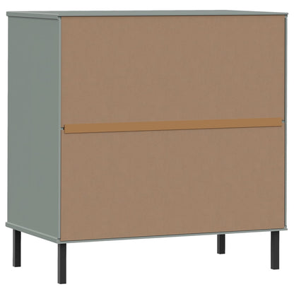 Kommode Grå med 3 skuffer Grå 77x40x79,5 cm heltre OSLO