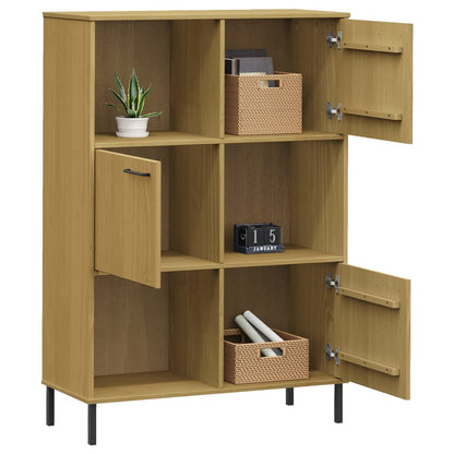 Bokhylle Brun med metallben 90x35x128,5 cm heltre OSLO