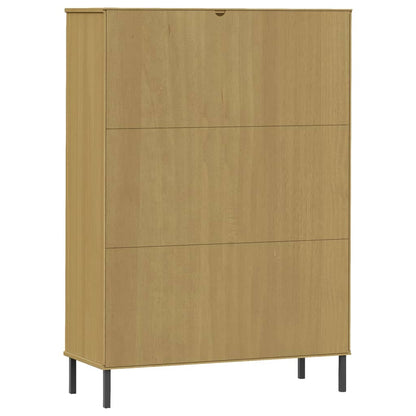 Bokhylle Brun med metallben 90x35x128,5 cm heltre OSLO