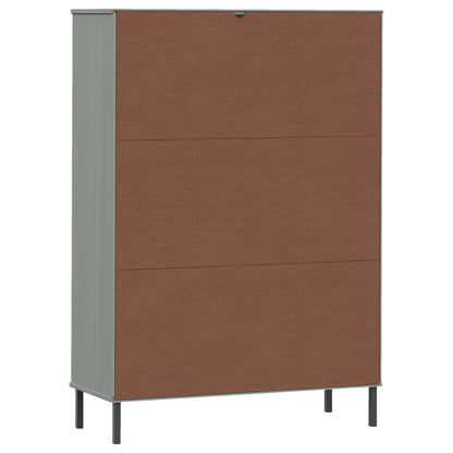 Bokhylle Grå med metallben 90x35x128,5 cm heltre OSLO