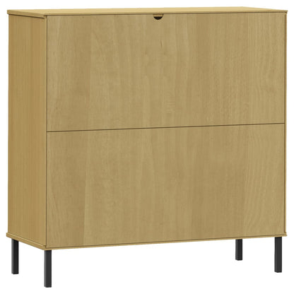 Bokhylle Brun med metallben 90x35x90,5 cm heltre OSLO
