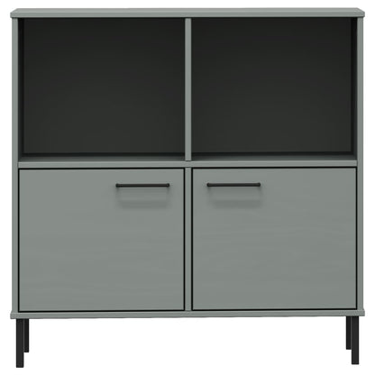 Bokhylle Grå med metallben 90x35x90,5 cm heltre OSLO