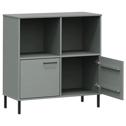Bokhylle Grå med metallben 90x35x90,5 cm heltre OSLO