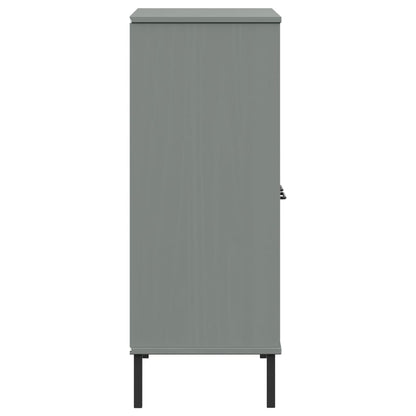 Bokhylle Grå med metallben 90x35x90,5 cm heltre OSLO