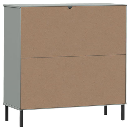 Bokhylle Grå med metallben 90x35x90,5 cm heltre OSLO