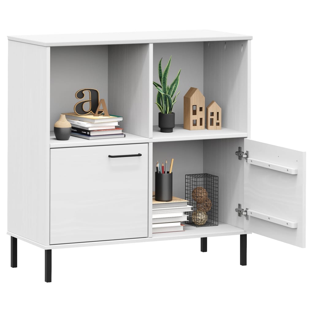 Skap Hvit med metallben 90x35x90,5 cm heltre OSLO