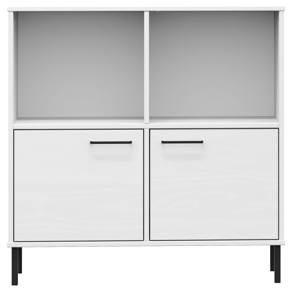 Skap Hvit med metallben 90x35x90,5 cm heltre OSLO