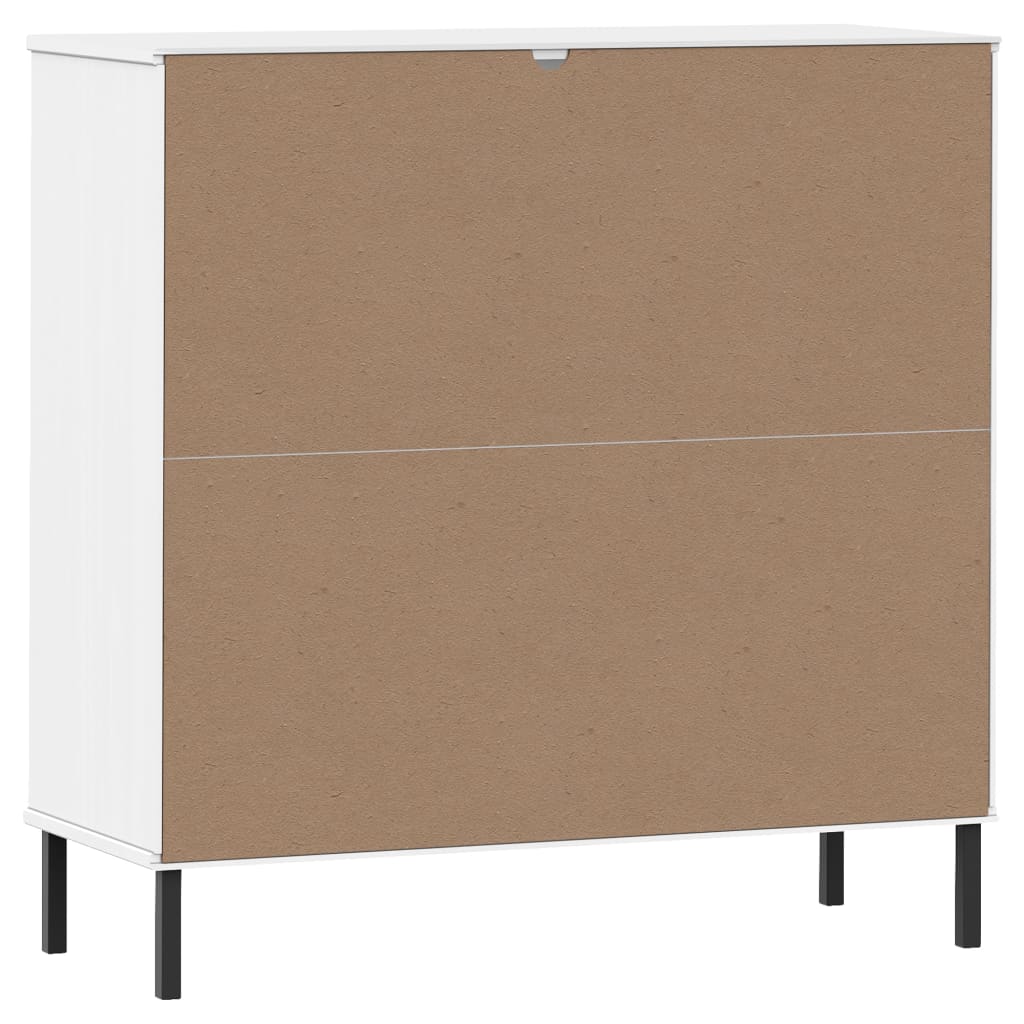 Skap Hvit med metallben 90x35x90,5 cm heltre OSLO