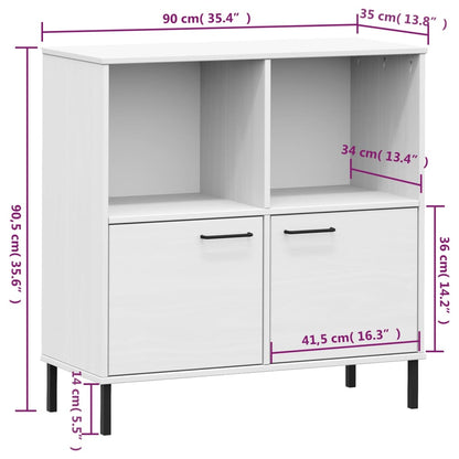 Skap Hvit med metallben 90x35x90,5 cm heltre OSLO
