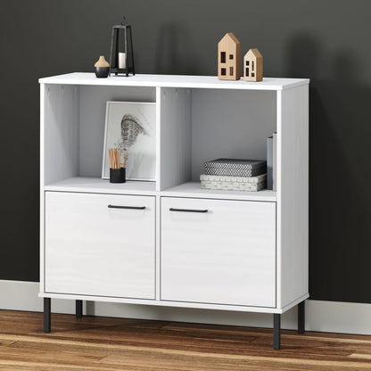 Skap Hvit med metallben 90x35x90,5 cm heltre OSLO