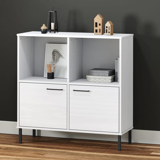 Skap Hvit med metallben 90x35x90,5 cm heltre OSLO