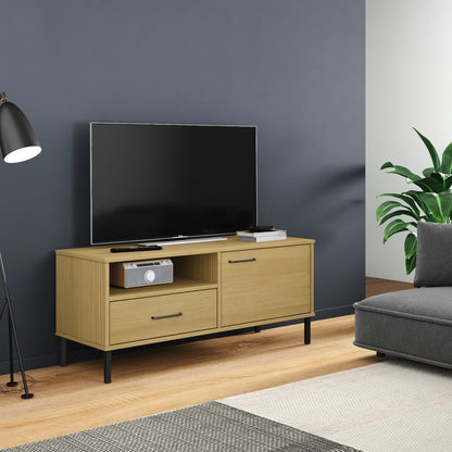 TV-Møbel Brun Tv-benk med metallben heltre furu OSLO