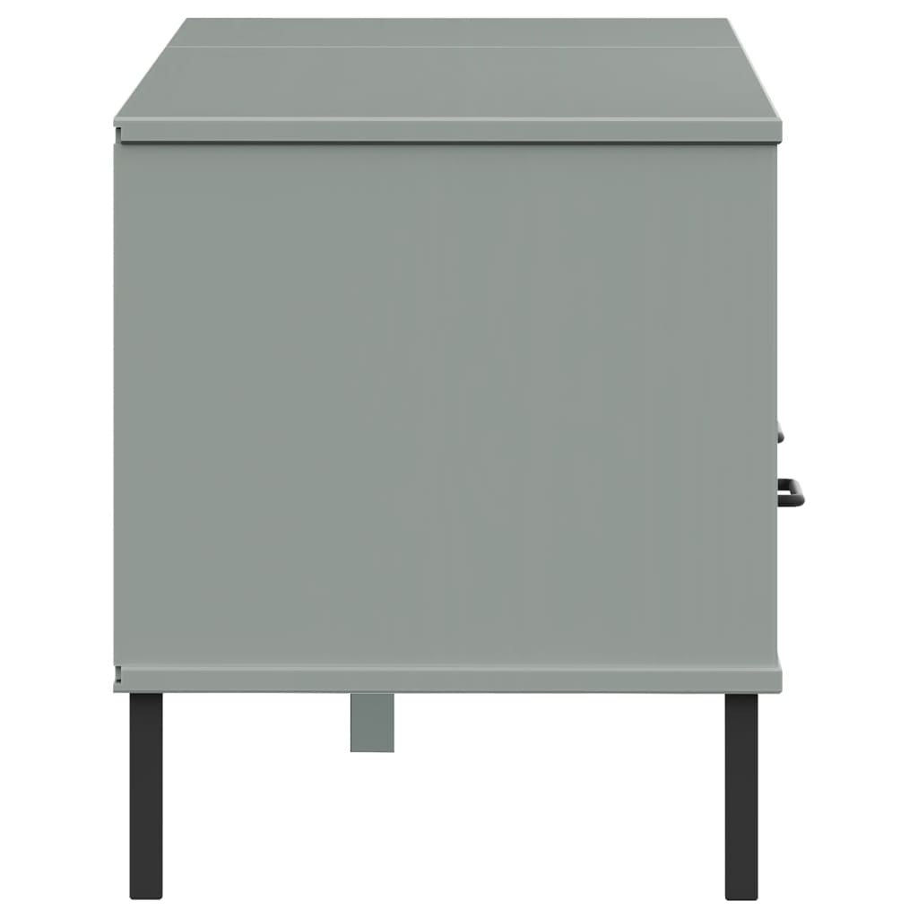 TV-Møbel Grå TV-benk med metallben heltre furu OSLO