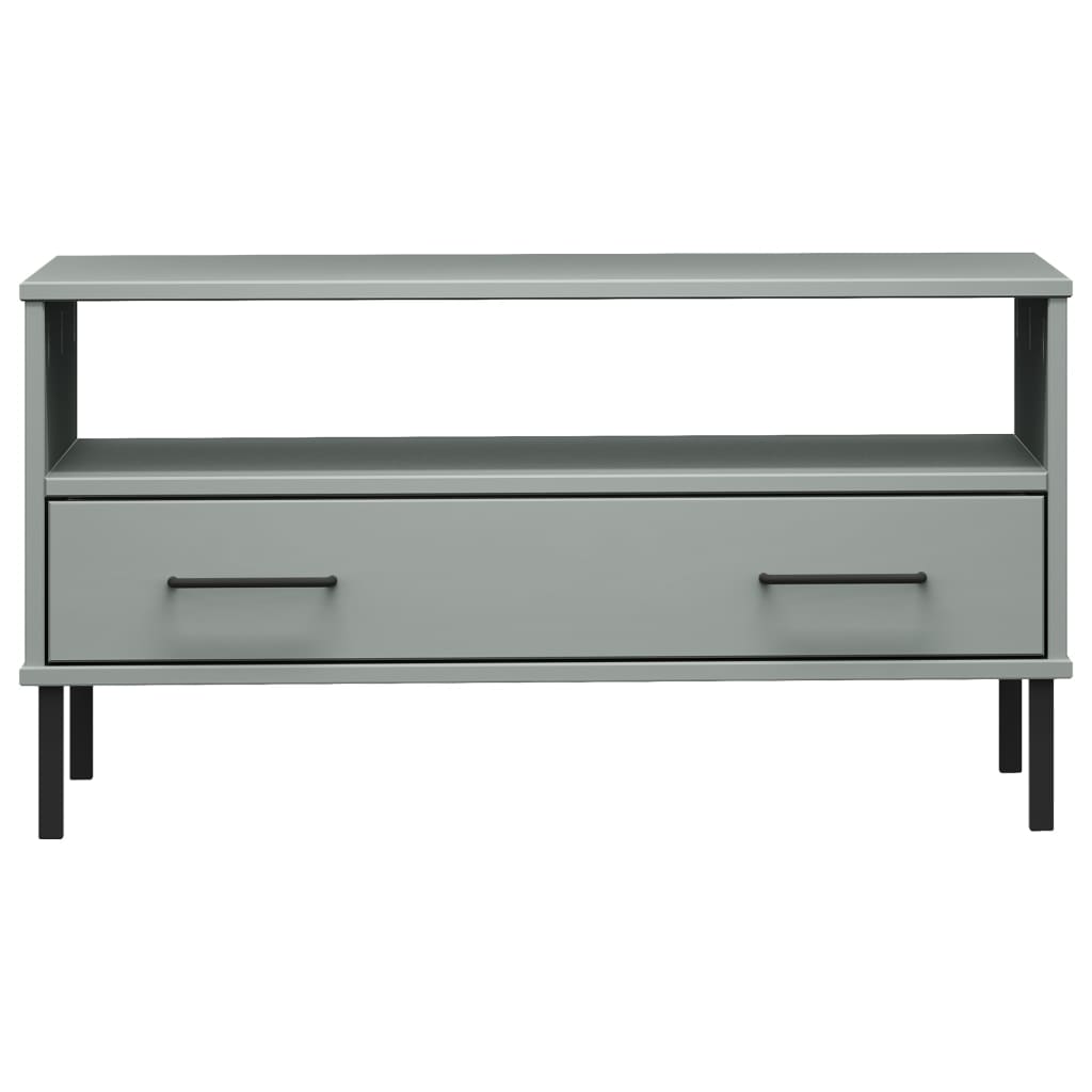 Salongbord Sofabord Grå med metallben 85x50x45 cm heltre OSLO