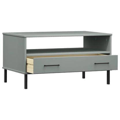 Salongbord Sofabord Grå med metallben 85x50x45 cm heltre OSLO