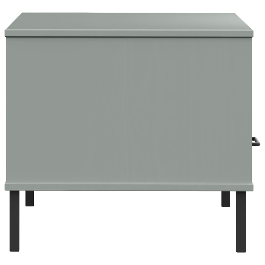 Salongbord Sofabord Grå med metallben 85x50x45 cm heltre OSLO