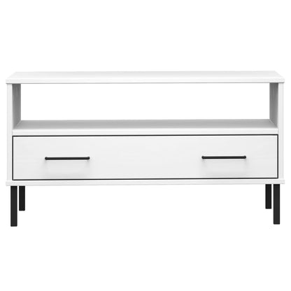 Salongbord Sofabord Hvit med metallben 85x50x45 cm heltre OSLO
