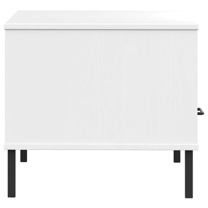 Salongbord Sofabord Hvit med metallben 85x50x45 cm heltre OSLO