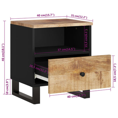 Nattbord Sengbord Tre Heltre mango og