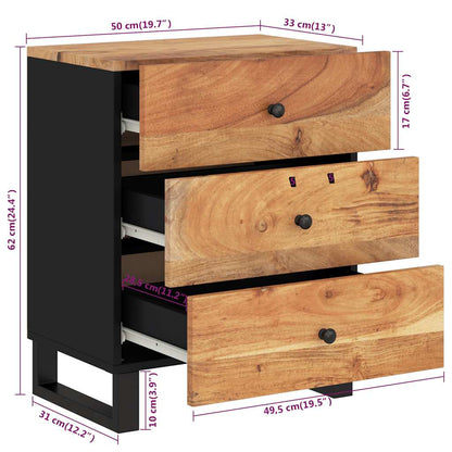 Nattbord Sengbord Tre 50x33x62 cm heltre akasie og