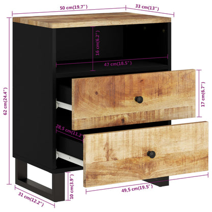 Nattbord Sengbord Tre 50x33x62 cm heltre mango og