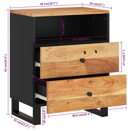 Nattbord Sengbord Tre 50x33x62 cm heltre akasie og