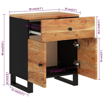 Nattbord Sengbord Tre 50x33x60 cm heltre akasie og