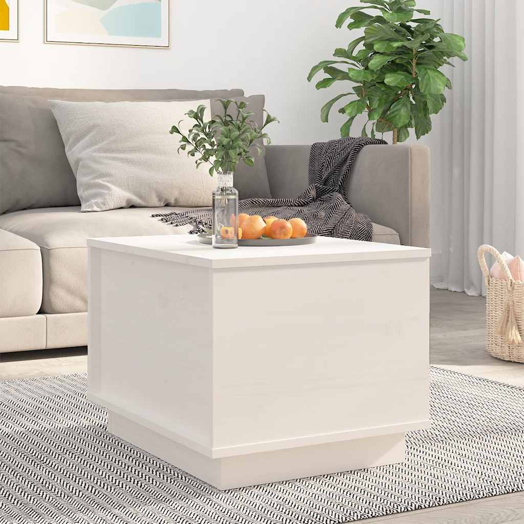 Salongbord Sofabord Hvit 40x50x35 cm heltre furu