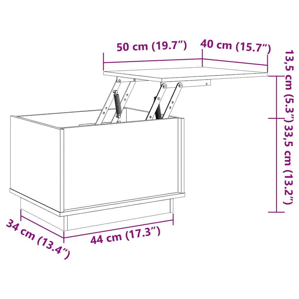 Salongbord Sofabord Svart 40x50x35 cm heltre furu